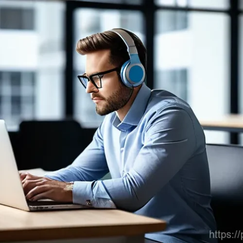 직장 내 인지적 자원 관리 워크숍 - **Prompt: Focused Professional in a Modern Office**
    "A young adult, professionally dressed in sm...