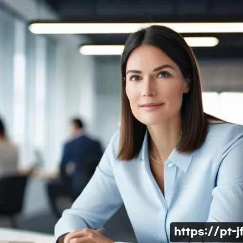 인지적 자원 관리의 리더십 개발 - **Prompt:** A highly focused and composed female leader in her late 30s to early 40s, wearing smart ...