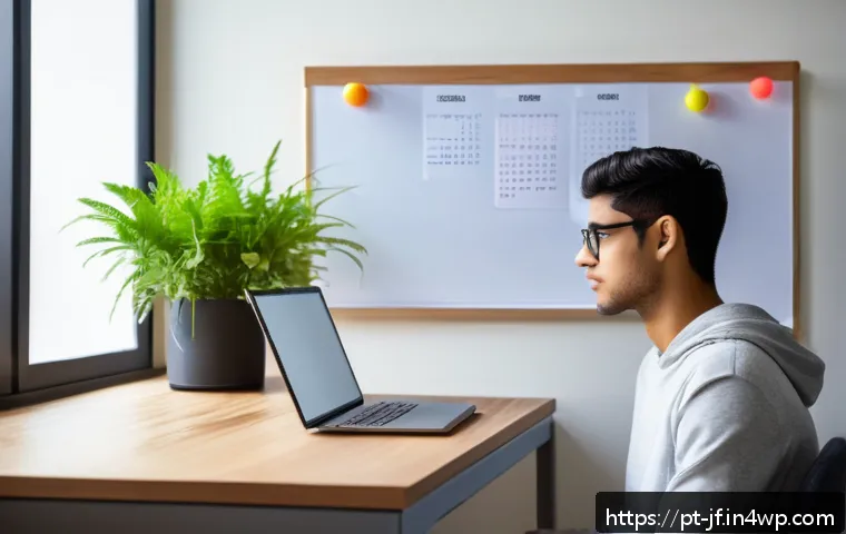 인지적 자원 관리와 학습 효과 - A modern, cozy study room designed for maximum focus and productivity, featuring a clean, organized ...