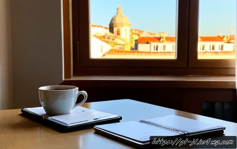인지적 자원 관리와 생산성의 관계 - Photorealistic home office scene in Portugal, a focused middle-aged professional organizing a simple...